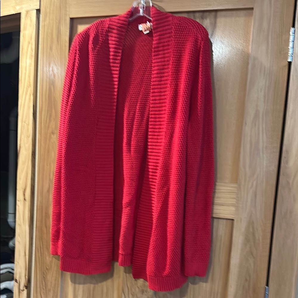 Studio Works Red Women's Cardigan Sweater